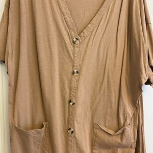 ASOS Faux Button Tan Shirt Dress - Soft & Versatile